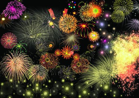 绚丽烟花分层素材