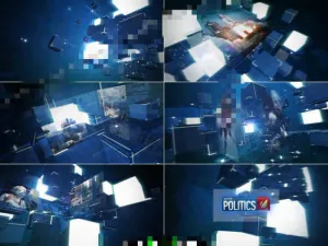 立方体网格空间中的新闻节目AE模板