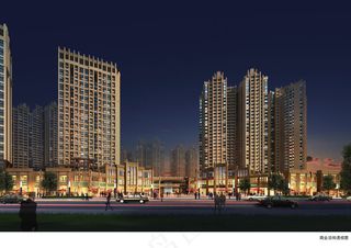 房地产楼盘小区夜景效果图图片