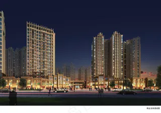 房地产楼盘小区夜景效果图图片