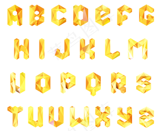 矢量闪耀金色字母字体样式合集