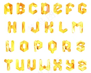 矢量闪耀金色字母字体样式合集