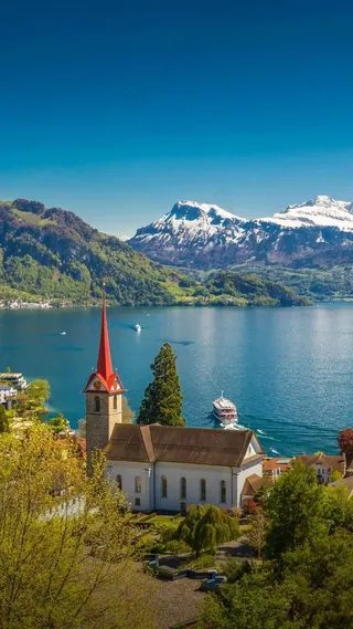 外国建筑钟楼房屋高清摄影图片