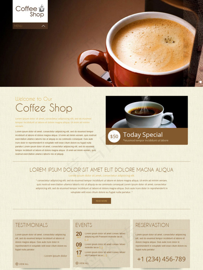 咖啡店主题模版图片