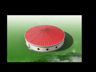 PSD蒙古包俯视图