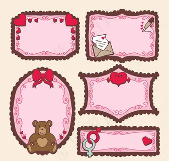 粉色空白留言卡矢量素材下载