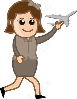 矢量卡通玩具飞机