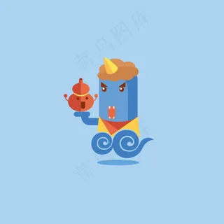 非矢量 插画 人物 怪物 拟人 免...