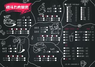 手绘肉蟹煲菜单海报