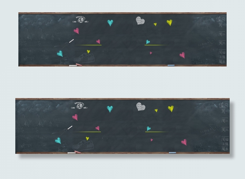 学校黑板唯美背景banner　