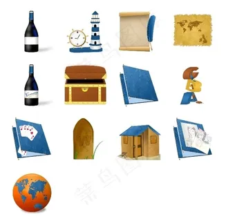 古董风格生活图标下载