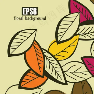 简约叶子线条矢量设计 简约叶子线条矢量设计