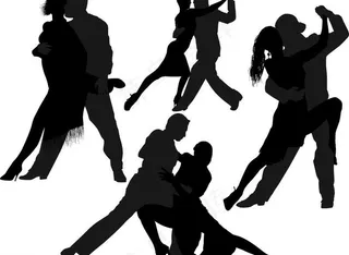 交际舞剪影图片