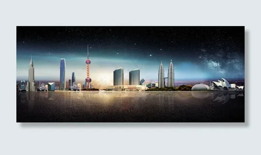 城市建筑海报背景