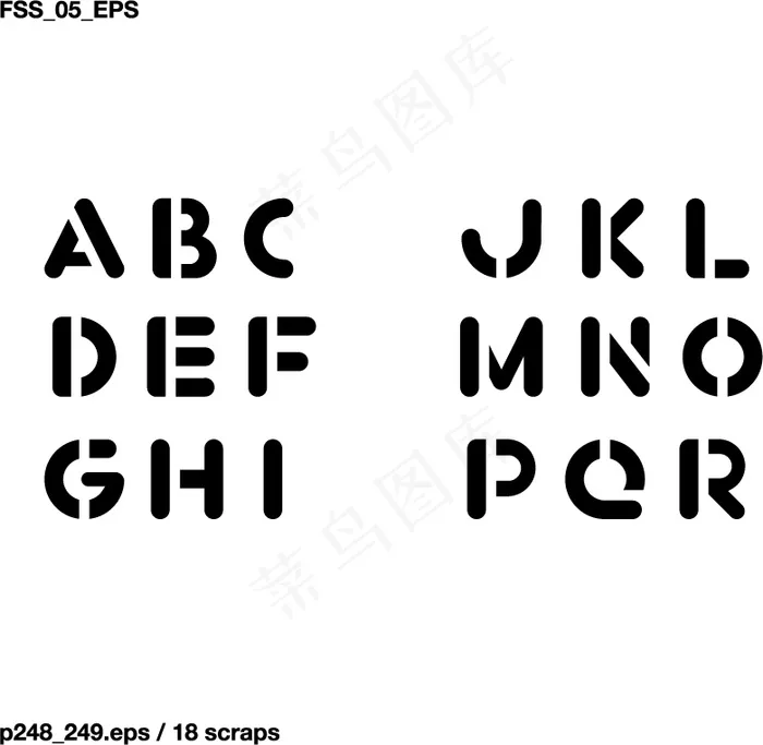 各种剪影矢量元素字体65行结束eps,ai矢量模版下载
