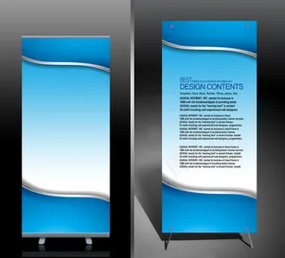 蓝色简洁x展架易拉宝PSD模板下载