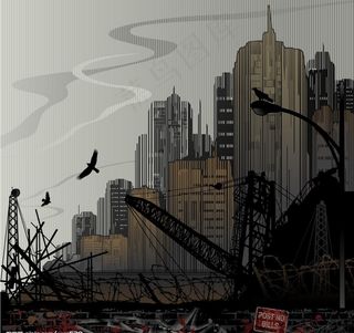 颓废的城市图片