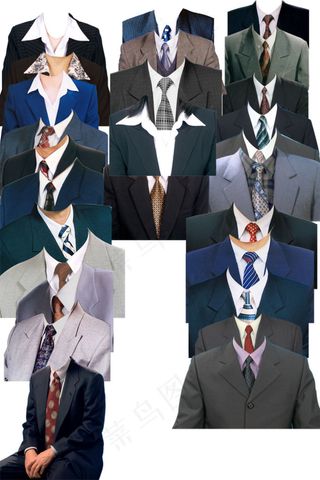 证件照模板 男女衣服 PSD模板影楼后期