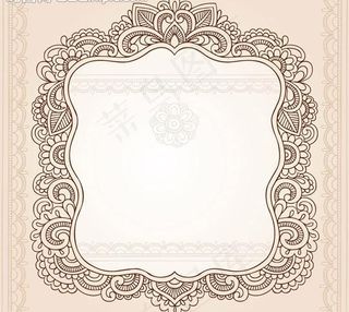 欧式花纹边框相框图片