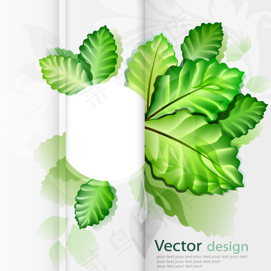 绿色树叶生态主题背景矢量素材