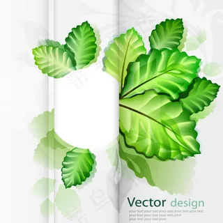 绿色树叶生态主题背景矢量素材