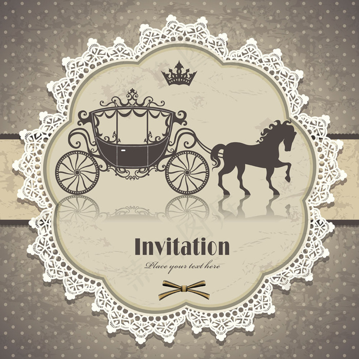 婚礼邀请函模板矢量素材