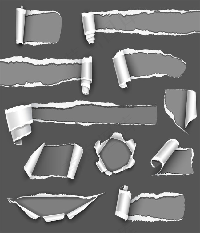 灰色创意撕纸图片