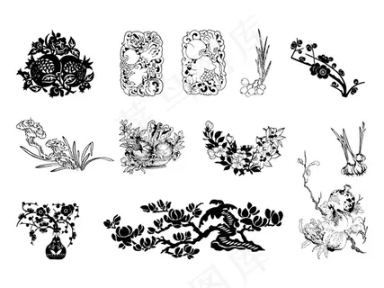 四矢量的经典的植物材料