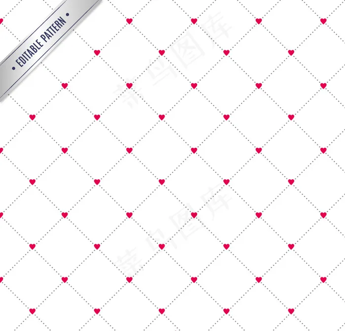 玫红爱心菱形格背景矢量素材.ai矢量模版下载