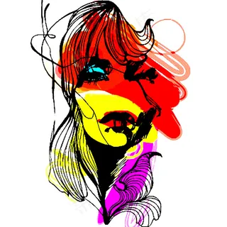 位图 抽象美女图 时尚休闲 T恤印...