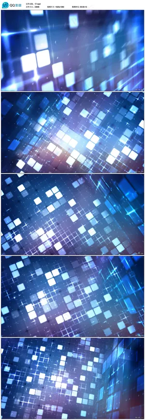 蓝色马赛克LED视频素材 蓝色马赛克LED视频素材