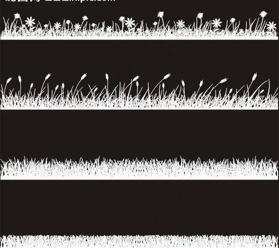 小花小草剪影图片