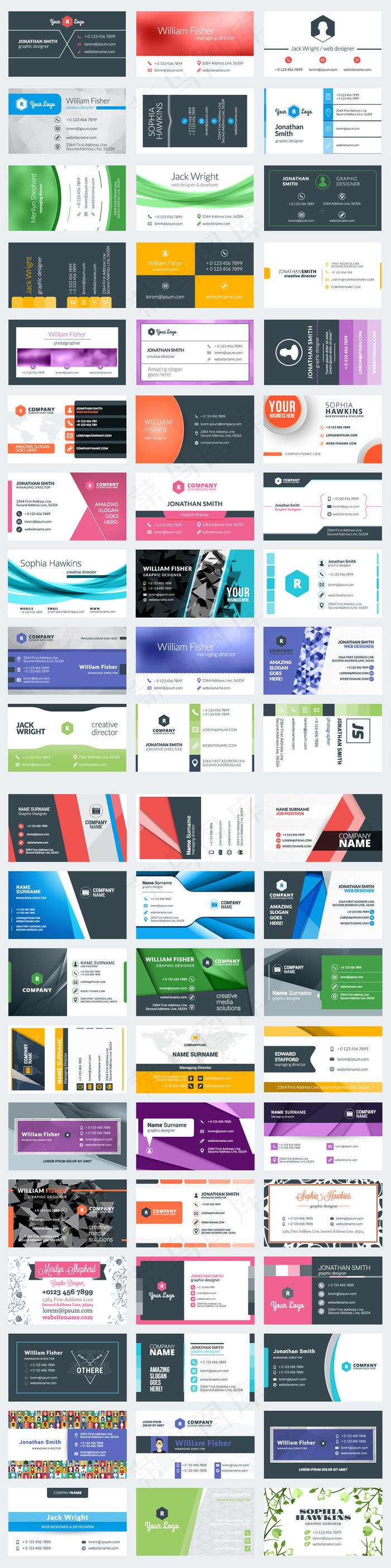 史上最全简洁商务卡片背景矢量集合