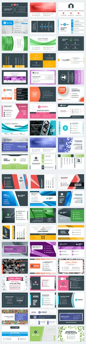 史上最全简洁商务卡片背景矢量集合