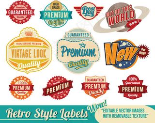 潮流怀旧label矢量素材