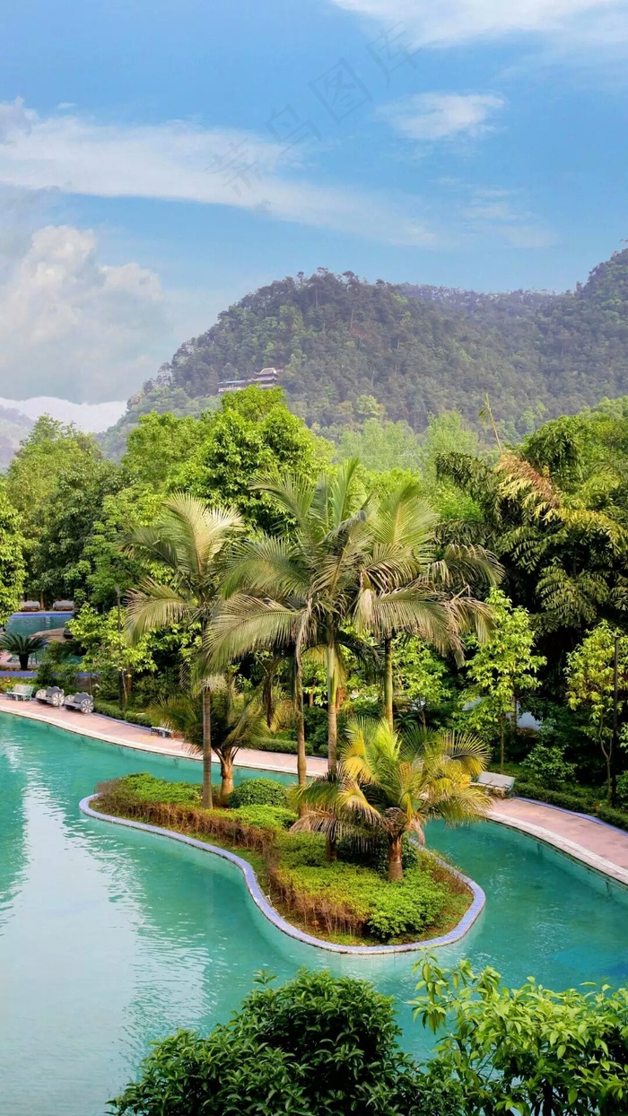 公园水池高清摄影图片