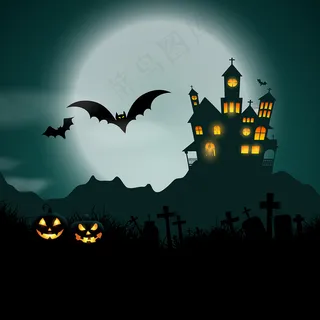 万圣节背景图片分层