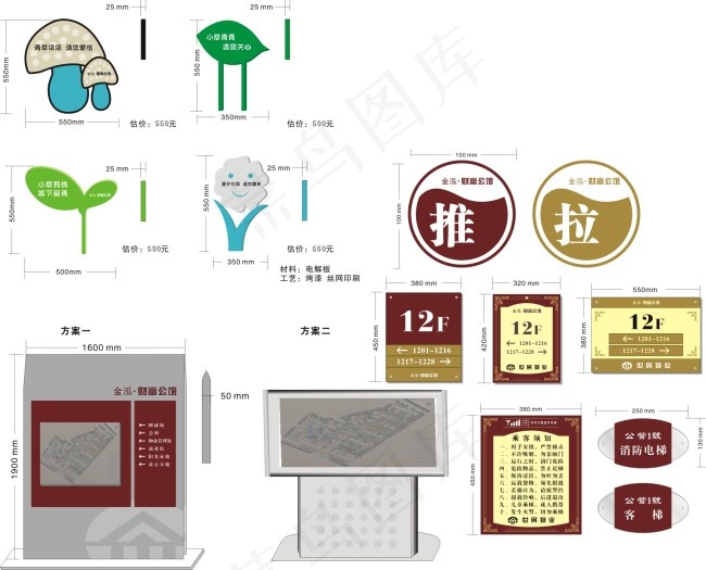 大堂导视系统cdr矢量模版下载