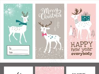 精致圣诞线性手绘卡片