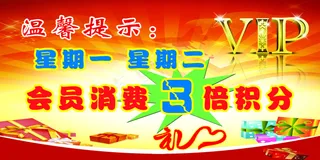 超市VIP会员消费积分温馨提示分层...