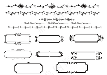 欧式花藤边框唯美元素