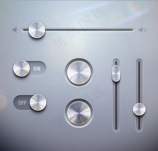 金属按钮开关矢量素材