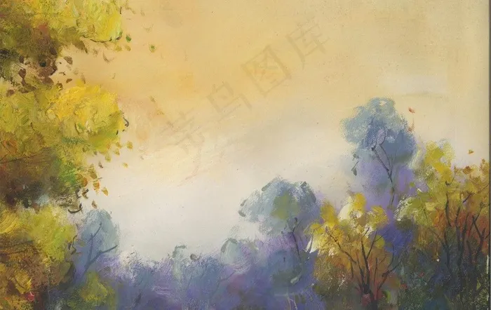 风景油画 天空图片