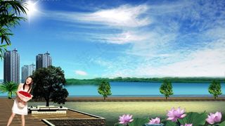 广场一角 自然风光图片