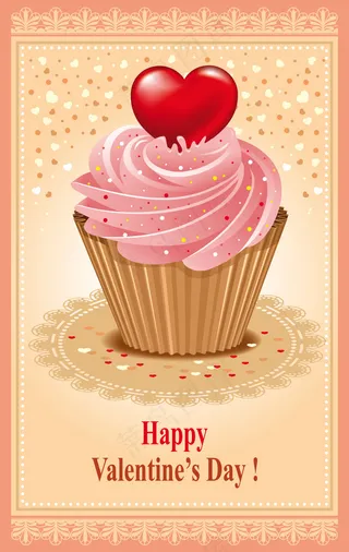 情人节美食甜点矢量图