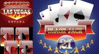 扑克牌与金属字矢量素材