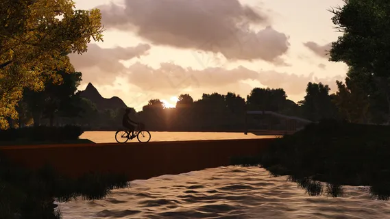 水岸栈桥效果图图片