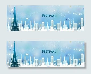 梦想中的城市矢量素材