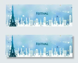 梦想中的城市矢量素材