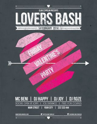 情人节二国外复古创意海报素材